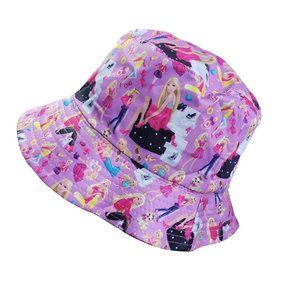 Bucket Reversible Hat Barbie Logo Pattern / Black Cap Hat